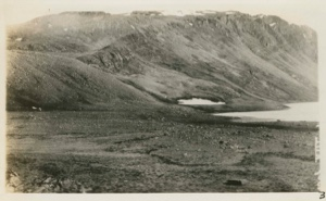 Image of Brother John's glacier Panorama of glacier and Alida Lake